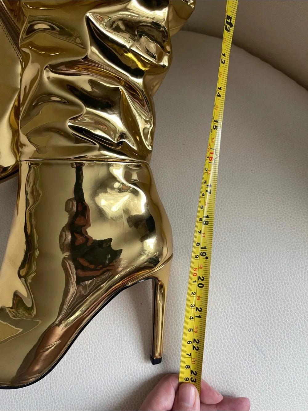 INC International Concepts Metallic Gold Over-the-Knee Pointed Stiletto Boots